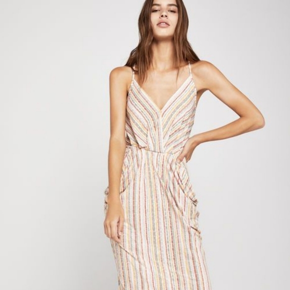 BCBGeneration Dresses & Skirts - BCBGENERATION Midi Faux Wrap Stripe Dress